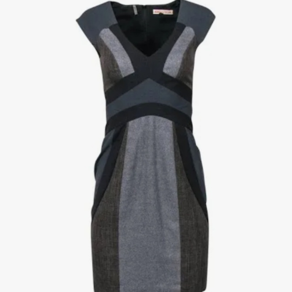 Rebecca Taylor Grey Black and Brown Dress
